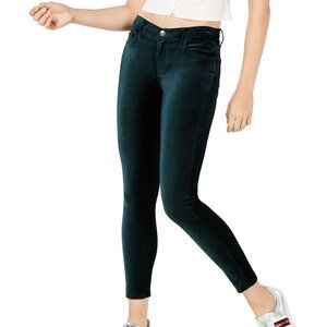 7 For All Mankind green velvet skinny jeans